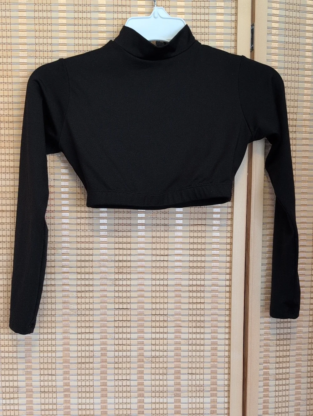 Varsity Spirit Black Mock-Neck Long Sleeve Youth Cropped Top